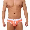 Unterhosen Europäische amerikanische Männer Slips Dreieck Unterwäsche Sommer Sexy Schwimmen Strand Bikini Badeanzug Männliche Kordelzug Bedruckte Shorts M-XXL