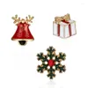 Broşlar emaye pimleri Noel Baba Bell Elk Kar Tanesi Noel Ağacı Broş Çocuk Yıl Pin 3pcs/Set Noel Hediyesi Kadın Erkekler