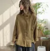 Kvinnor BLOUSES SPRING SOMMER KVINNA SKIRD LOOK CARDIGAN KOREAN Fashion Solid Color 2024 Long Sleeve Basic Tops Female Yoyikamomo