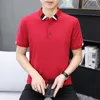 Camisa polo masculina primavera verão outono lapela manga curta moda high-end camiseta cor sólida bonito negócios casual