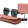 Designer Miu Solglasögon Miui Miuity Mujia 8140 Frameless Personlig mode Womens Driving Toad Mirrors