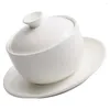 Servis uppsättningar keramiska grytkrukskålar med lockets bordsartiklar hem kök keramik täckning