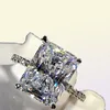 925 Sterling Silver Ring Cut 5ct Diamond Moissanite Square Engagement Wedding Band Rings for Women Gift4010528