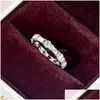 Anneaux de mariage Mode Promesse contractée pour femmes Luxe Incrustation Ronde / REC Cubique Zircone Eternité Bijoux En Gros Drop Livraison Rin Dhqwh