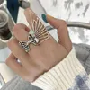 Cluster Rings 925 Sterling Silve Wing Butterfly Dragon Vintage Punk For Women Man Party Retro Hiphop Fashion Fine Jewelry Drop