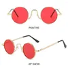 Óculos de sol vintage pequeno redondo para mulheres círculo retro tons metal hippie óculos de sol uv400 proteção na moda punk eyewear