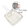 Pannor keramiska non-stick Pan Copper Square induktion Kock Glas lock Fry Basket Steam Rack 4 Piece Set 9,5 tum som används i