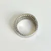 Luxe merksieradenring 925 sterling ringen voor mannen Eden Emerald Diamond Eternity Bandring in verzilverd platina