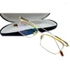 Montature per occhiali da sole Uomini leggeri Sopracciglio Montatura in titanio Fullrim 54-18-142 Occhiali Golden Business Occhiali miopia maschile per prescrizione