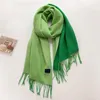 Scarves Autumn And Winter Solid Color Cashmere Scarf Women Senior Sense Of Thickening Warm Double Sided Two Tassel Shawl