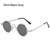 Sonnenbrille Punk klein rund Vintage UV400 Schutz bunt Kreis Shades Brillen für Party/Strand/Reisen/Streetwear