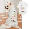 Vêtements pour chiens Vêtements Maille blanche Respirant Cool Crème solaire Col rond T-shirt pour animaux de compagnie Bull Cat