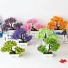 Dekorative Blumen, künstliche gefälschte Bonsai-Baum-Pflanzen für den Innenbereich mit Topf für Zuhause, Tisch, Büro, Schreibtisch, Badezimmer, Regal, Schlafzimmer, Wohnzimmer