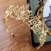 2018 Frauen Böhmischen Stil Haarschmuck Gold Blume Brautkrone Strass Tiaras Frauen Hochzeit Diadem Haarschmuck Tiaras6592020