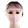 Scarves Face Veil Solid Color Outdoor Shield Silk Gini Mask Summer Sunscreen Driving Womne Sun Hats