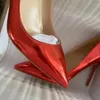 Scarpe eleganti Tacco rosso 12 cm Sandali da donna Derojo scintillanti per feste Moda da sposa Tacchi a spillo sexy Lounge