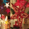 Nuova lanterna di carta con stella stampata colorata da 60 cm per decorazioni natalizie per feste di nozze, paralumi in carta a led