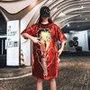 Femmes doux dessin animé paillettes surdimensionné t-shirt t-shirts à manches courtes coréen lâche copines robe d'été mi-longueur t-shirts hauts 240129