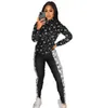 Spring summer Women's brand new Tracksuits fashion Casual zipper Suit 2 Piece Set black Jogging Pants streetwear Sportwear Sport Tracksuits