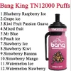 Original Bang King TN12000 Puff Vape E-cigarros descartáveis 12k Puff 20ml Pré-preenchido Pod Mesh Bobina 600mAh Bateria recarregável 0% 2% 3% 5% Caneta 12 sabores Garrafa esportiva