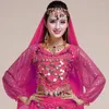 Palco desgaste venda dança do ventre longo top sexy lantejoulas tops índia trajes acessórios para mulheres 6 cores disponíveis