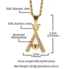 Hip Hop Jewelry Baseball Pendant Halsband Rostfritt guldpläterat strass med kedja för män Kvinnor Nice Lover Gift Rapper Accesso219x