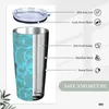 Tumblers Hamsa Mão de Fatima Paisley Tumbler isolado com tampa de palha Amuleto Símbolo Vácuo Viagem Térmica Caneca Carro Garrafa Copos