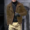 Men's Jackets For Men Plus Size Winter Coat Lapel Collar Long Sleeve Padded Leather Jacket Vintage Thicken Sheepskin