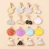 Charms 10 Stück schöne Emaille Sport Badminton Basketball Volleyball für DIY Schmuck handgemachte Ohrringe Halsketten Anhänger