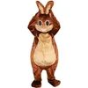 QERFORMANCE Fantasia de coelho marrom fantasia de mascote de pelúcia com máscara para festa adulta vestido de Páscoa255Q