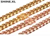 8 mm Hip Hop Men Titanium Stal Stal ze stali nierdzewnej Rose Gold Encrypt Cuban Chain Naszyjnik Whole6079811