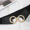 Riemen Mode Casual elastische leren tailleband Luxe brede gouden gesp Korsetband Stretch buikbanden