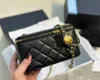 Tasarımcı Crossbody Bags Kadın Moda Omuz Çantası 22K Siyah Altın Top Mini Çantalar Klasik Tavalar Uzun Kılıf Deri Deri Ayarlanabilir Zincir Çapraz Vücut