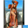 Mulheres Swimwear Womens Swimwear 2024 3Pack com Kimono Mulheres Tropical Imprimir Bikini Swimsuit Beach Er Up Halter Set Beachwear Drop de Oto5q