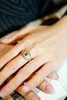 Cluster Rings SX2024 Emerald Ring Pure 18K Gold Jewelry Nature Green 0.5ct Gemstones Diamond Female For Women Fine