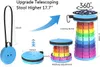 Lägermöbler Portable Telescoping Pall med kudde Rainbow Infällbar stor kapacitet 440IB Justerbar vikning för vandringsläger