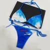 Projektant bikini stroje kąpielowe luksusowe kobiety haftowane stroje kąpielowe straszynki Dwuczęściowy zestaw bikini top seksowne stroje kąpielowe na plażę kąpielową