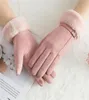 Clásico Luvas de inverno Moda para mujer Invierno Deporte al aire libre Guantes cálidos Mitones Eldiven sólido rosa Guantes femme 202044435683548377