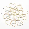 Charms 50 st mässing hjärtramkontakter Bezel Hollow out Love Metal för smycken som gör DIY -armband halsband örhängen hängen