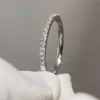 inbeaut 18K White Gold Plated Pass Diamond Test Round Excellent Cut 0 1 ct Micro D Color Ring 925 Siver Party Jewelry 210924290Z