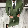 2024 Latest Coat Pant Designs Green Men Suit Slim Fit 3 Piece Tuxedo Groom Style Suits Custom Prom Party Blazer Terno 240125