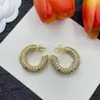 Boucles d'oreilles de mode bijoux femmes concepteur boucle d'oreille clous d'oreille lettre v diamants bijoux de fête de luxe VE-96