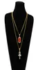 Горный хрусталь Египетская жизнь Bling Ankh Key с красным рубиновым кулоном Ожерелье Набор для мужчин Хип-хоп ювелирные изделия IJYP8323568