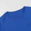 T-shirt da uomo di design industria pesante blu stampa di lettere maniche corte estate puro cotone traspirante casual top graffiti anime divertente