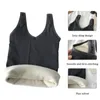 Camisoles Tanks Women Solid Color Bottoming Tyg Tjockad sammet Undertröja Vinter Slim Mysig termisk underkläder Camisole Warm Sling Vest