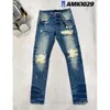 Designer Mens Amirs Jeans High Street Hole Star Patch Men's Womens Amirs Star Brodery Panel Byxor Stretch Slim Fit Byxor Jean Pants New Style 83