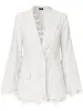 Hoofdtelefoon Vonda 2022 Femme Fashion V Neck Lace Rapel Suit Blazer vrouwelijke casual ol style overjassen vrouwen lente lange mouw jas oversized