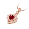 Hängsmycken naturliga ruby ​​14k rosguld halsband ren bizuteria hänge kvinnor fina pierscionki smycken 14k rosguld colgante hänge