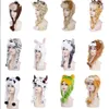 Chapéu de animal dos desenhos animados longo fofo pelúcia inverno boné 3d earmuff chapelaria halloween dança festa cosplay gorro traje adereços para crianças ad294h