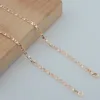 Chaînes 1pcs 2mm 3mm Femmes 585 Couleur Or Rose 50cm 60cm Smart Carving Link Chain Collier